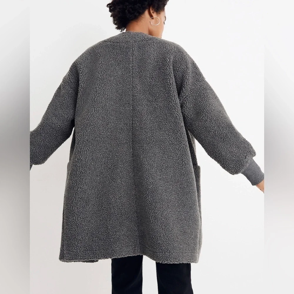 Madewell Bonded Sherpa Cocoon Coat NWT - Picture 3 of 5